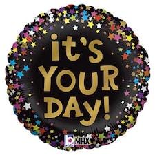 It's Your Day Stars Round Foil Helium Balloon 46cm / 18 in
