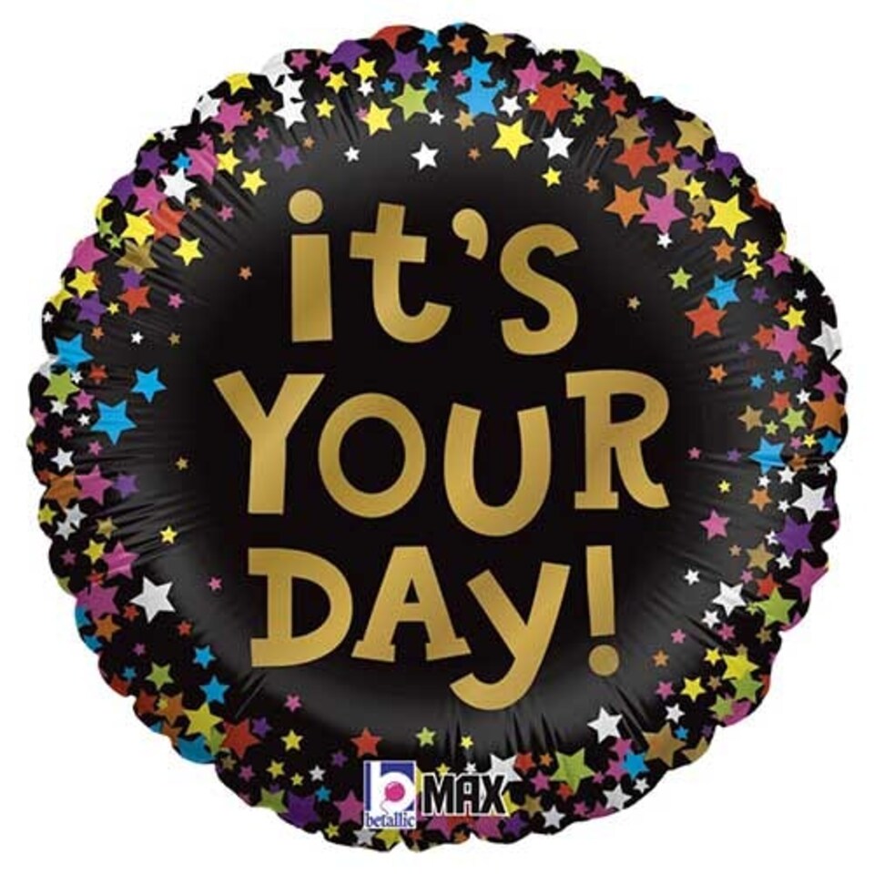 It's Your Day Stars Round Foil Helium Balloon 46cm / 18 in