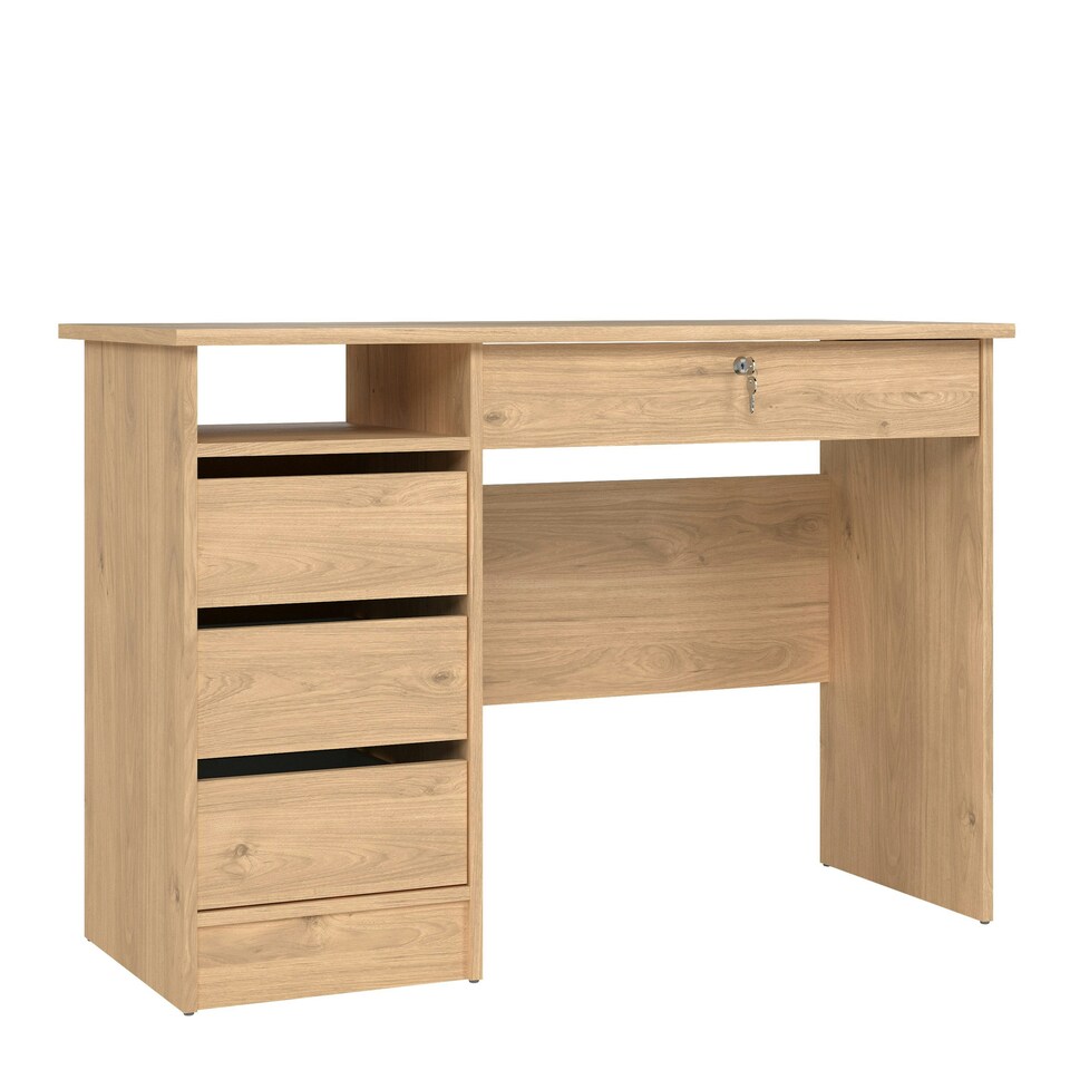 image 1 of Function Plus 4 Drawer Desk Handleless Drawer in Jackson Hickory Oak