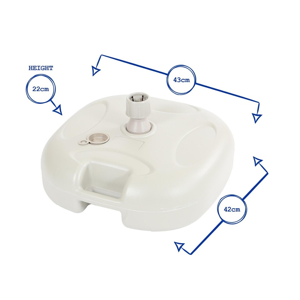 image 1 of Harbour Housewares Plastic Fillable Parasol Base - 20 Litre - Grey