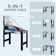 image 4 of SPORTNOW 5-in-1 Multi Games Table, Mini Pool Table Tennis Hockey Table, Basketball Arcade Game, Archery, Blue