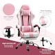 image 7 of Vinsetto Ergonomic Gaming Chair, PU Leather Reclining Computer Chair with Footrest and Lumbar Support, Headrest and Adjustable Height for Adults, Pink