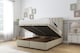 image 2 of Sloomy Langston Cream Plush Ottoman Bed With Mattress With 54" Floor Standing Headboard 4' Small Double