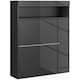 image 1 of HOMCOM Narrow Shoe Cabinet, Wall Mounted or Freestanding Shoe Storage Cabinet with 2 Flip Drawers and Open Shelf for 12-16 Pairs of Shoes for Entryway, High Gloss Black