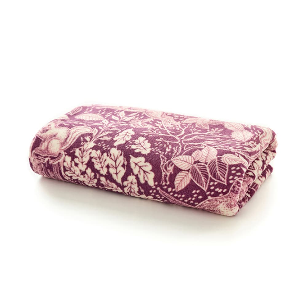 image 1 of Winter Forest Printed Coral Fleece Throw
