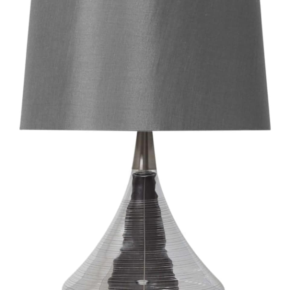 image 1 of Willis Satin Nickel Glass Table Lamp Grey