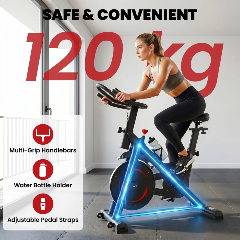 image 1 of SPORTNOW Exercise Bike for Home with Smart APP, 0-100% Magnetic Resistance