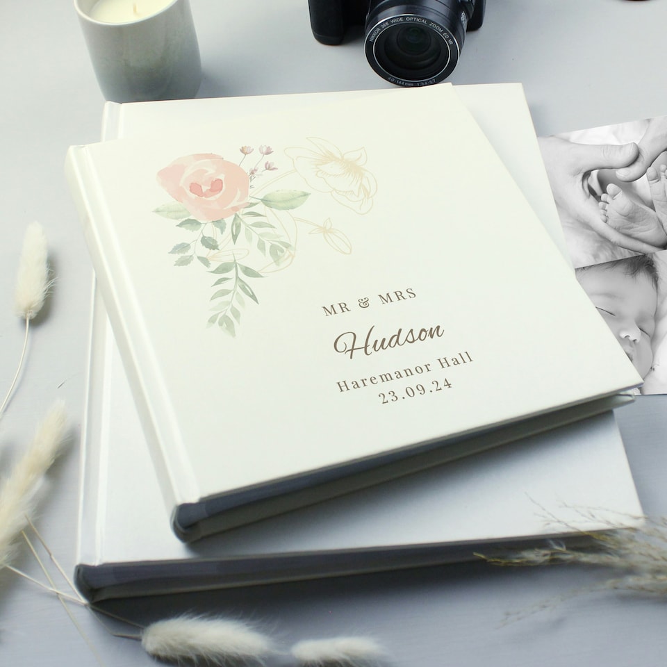 image 1 of Personalised Floral Square Photo Album
