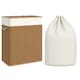 image 1 of HOMCOM 100L Laundry Basket with Lid, Washing Basket for Bathroom, Brown | Brown | Cream White