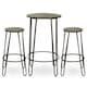 image 1 of Interiors by Premier Set of 3 Black Frame Bar Table Stool Set , Hairpin Stool for Kitchen Counter, Elm Wood Metal Frame Stool