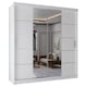 image 1 of Sliding Wardrobes 4U Modern Panelled Mirror Sliding Wardrobe – 120cm to 203cm, White, Black, Grey, Oak | White | White 180cm