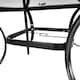 image 3 of Living and Home Square Metallic and Tempered Glass Garden Table with Parasol Hole