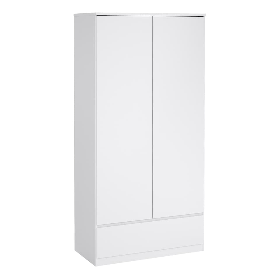 image 1 of Naia Wardrobe with 2 Doors 1 Drawer in White High Gloss