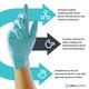 image 3 of Unigloves Aqua Blue (Opal) Pearl Box of 100 Nitrile Gloves Blue | Large