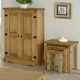 image 1 of Corona 2 Door Cupboard Unit in Antique Waxed Pine - Adjustable and Removable Shelves | Brown | Brown | One Size | 1