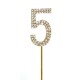 image 2 of Cake Topper Number 5 Gold Sparkly Diamond Gold