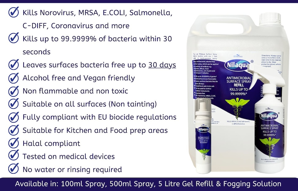 image 1 of Nilaqua 500ml Virucidal Surface Spray