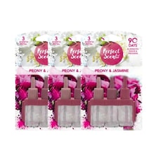 Perfect Scents Peony and Jasmine Air Freshener Refill 3 Pack 20ml | Pink | 3 - Pink | 3