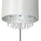 image 6 of First Choice Lighting Cream Faux Silk Jewelled Floor Lamp Chrome | White