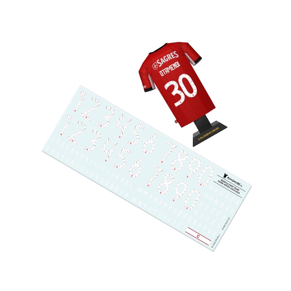 image 1 of RadStuff Metal Alloy Football Shirt - S.L. Benfica Home Kit 2025/26