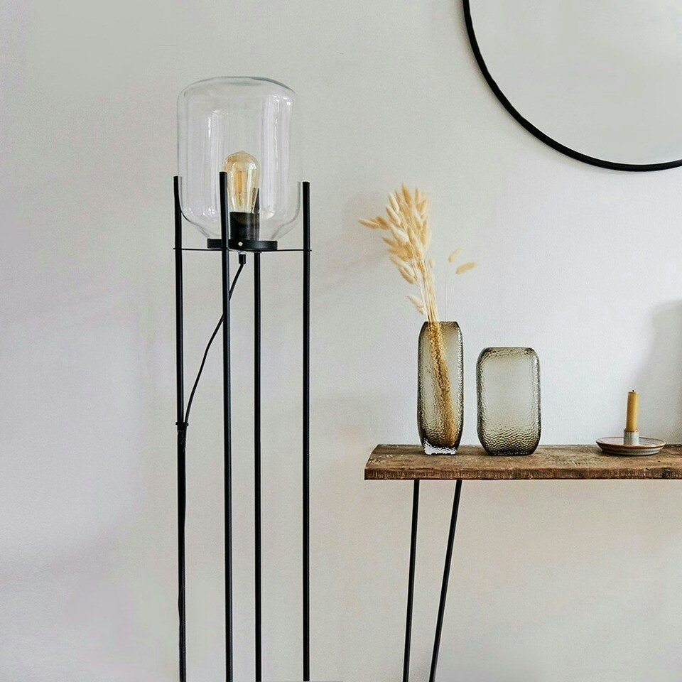 image 1 of ValueLights Dawlish Matt Black Floor Lamp