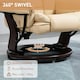image 4 of HOMCOM Swivel Manual Recliner and Footrest Set PU Leather Lounge Chair Beige