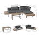 image 5 of Outsunny 3 Pieces Garden Furniture Set, L Shaped 4 Seater Corner Sofa Set with Table and Cushions, HDPE, Outdoor Patio Sofa Set for Patio, Grey