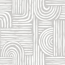 Raffia Curves Wallpaper in Warm Grey | Grey | Warm Grey