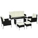 image 1 of Outsunny 6 Pieces Rattan Garden Furniture Sofa Set, White