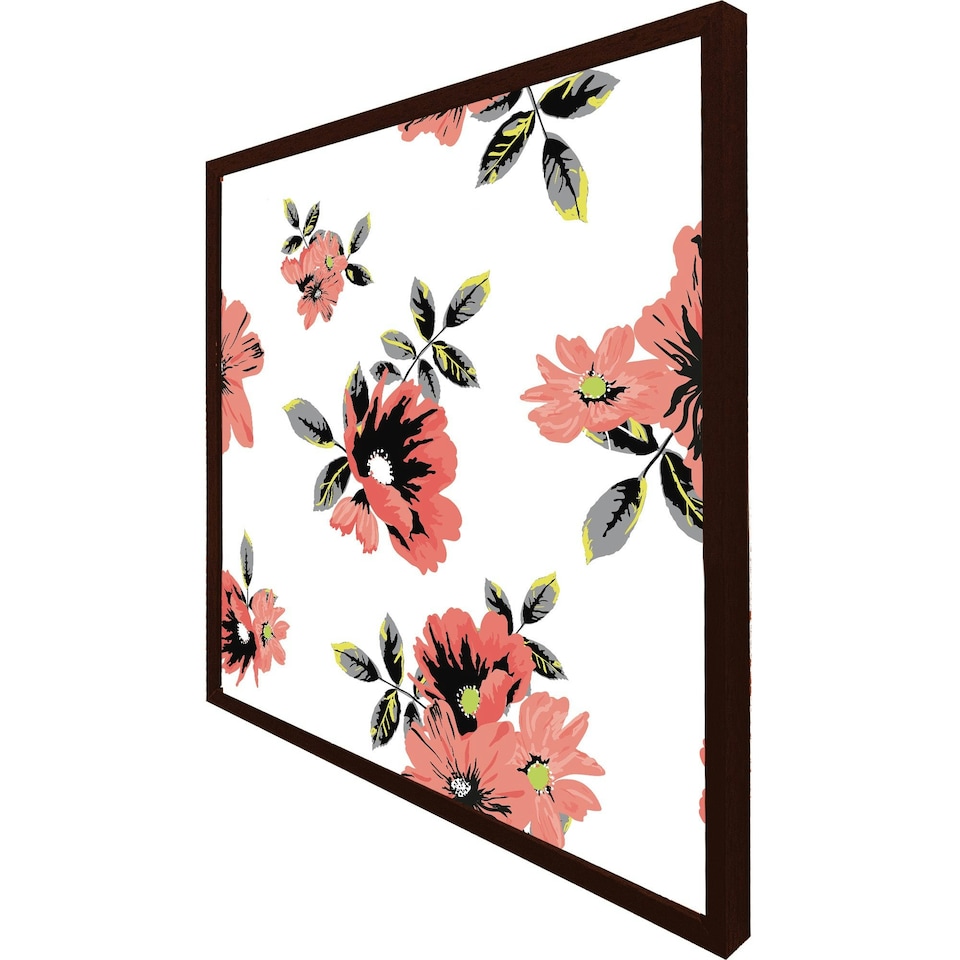 image 1 of Pink flowers (Picutre Frame) White | XL