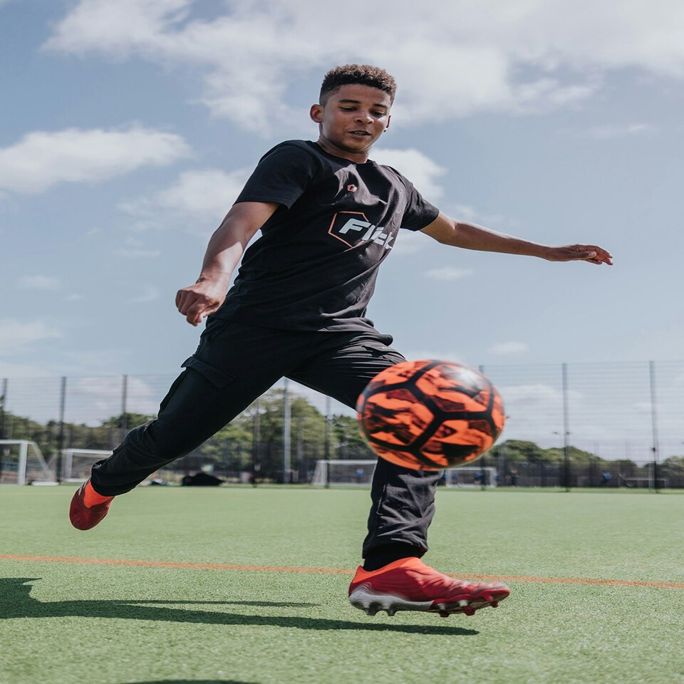 image 1 of Football Flick Size 5 Football – Training and Match Ball – Highly Durable with Shape Retention - Unique Orange and Black Design