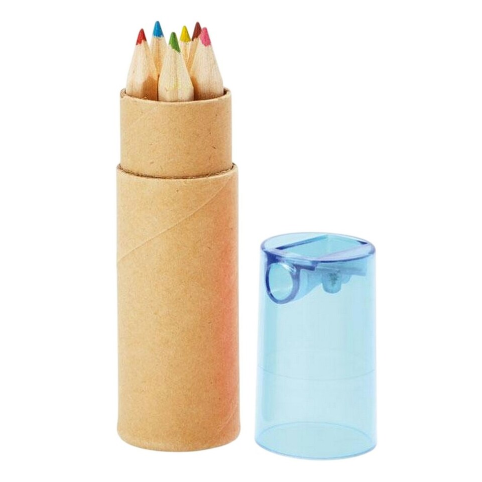 image 1 of MidOcean Petit Lambut Coloured Pencil (Pack of 6) - Transparent Blue - One Size Blue