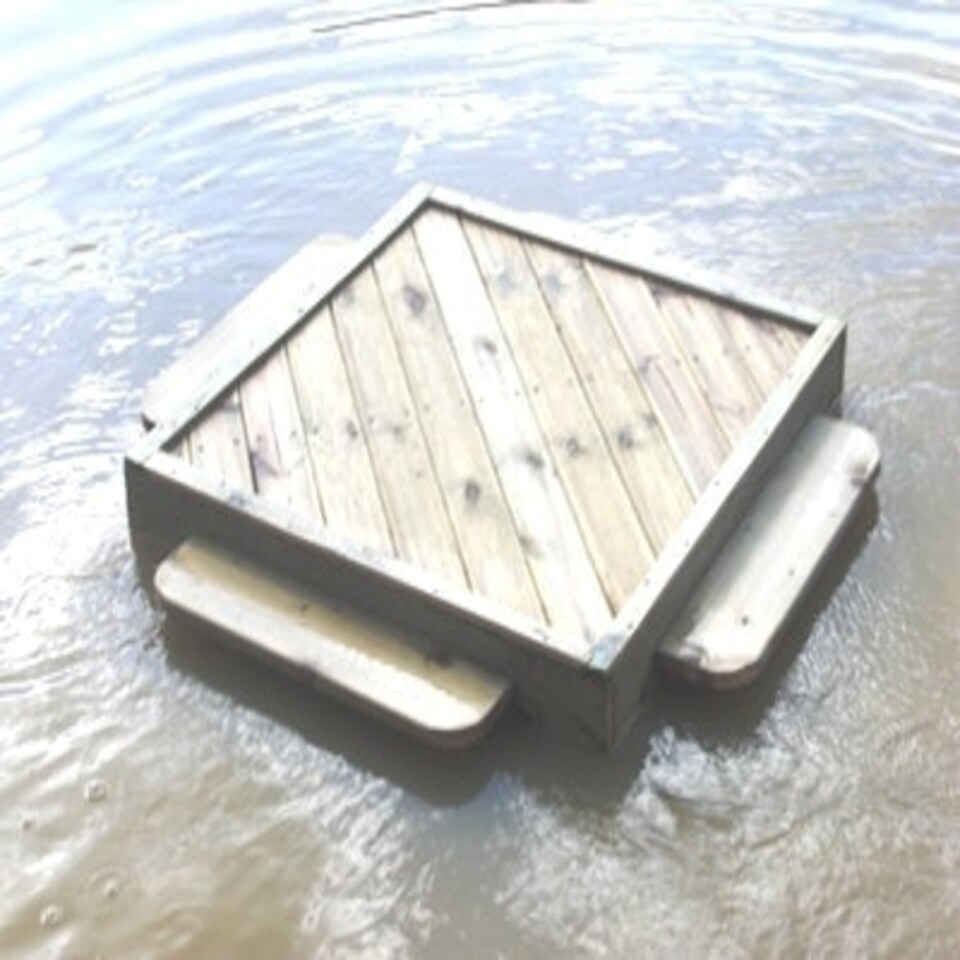 image 1 of Medium Square Duck Float, Waterfowl Platform, Floating Waterfowl Pontoon Brown | One Size