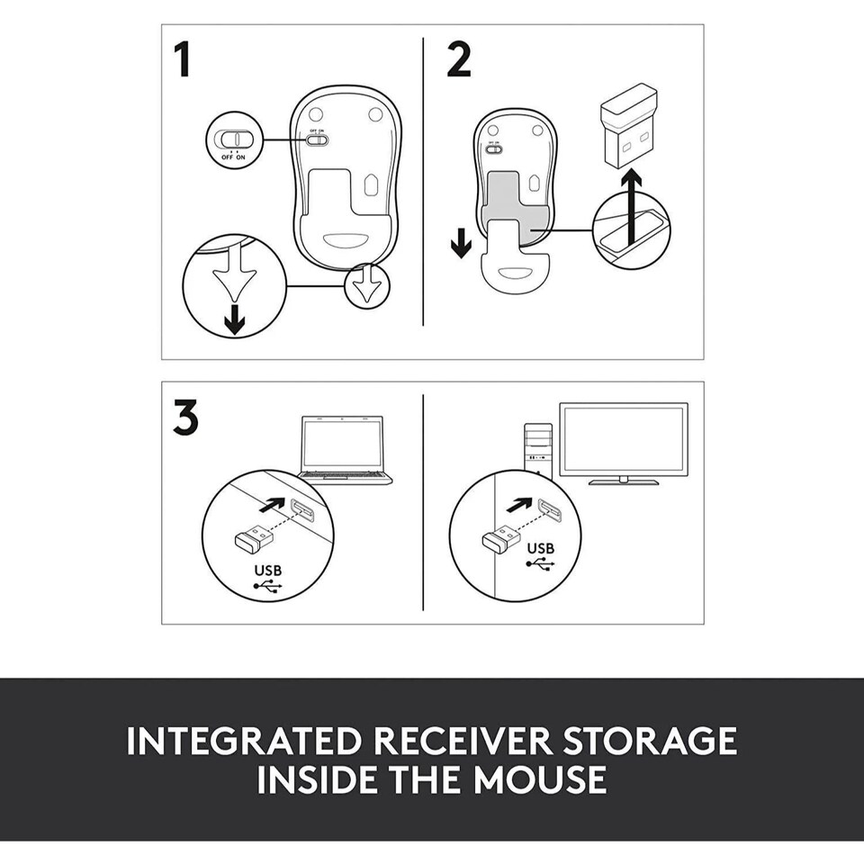 image 1 of Logitech M185 Wireless Mouse with USB Receiver - Blue