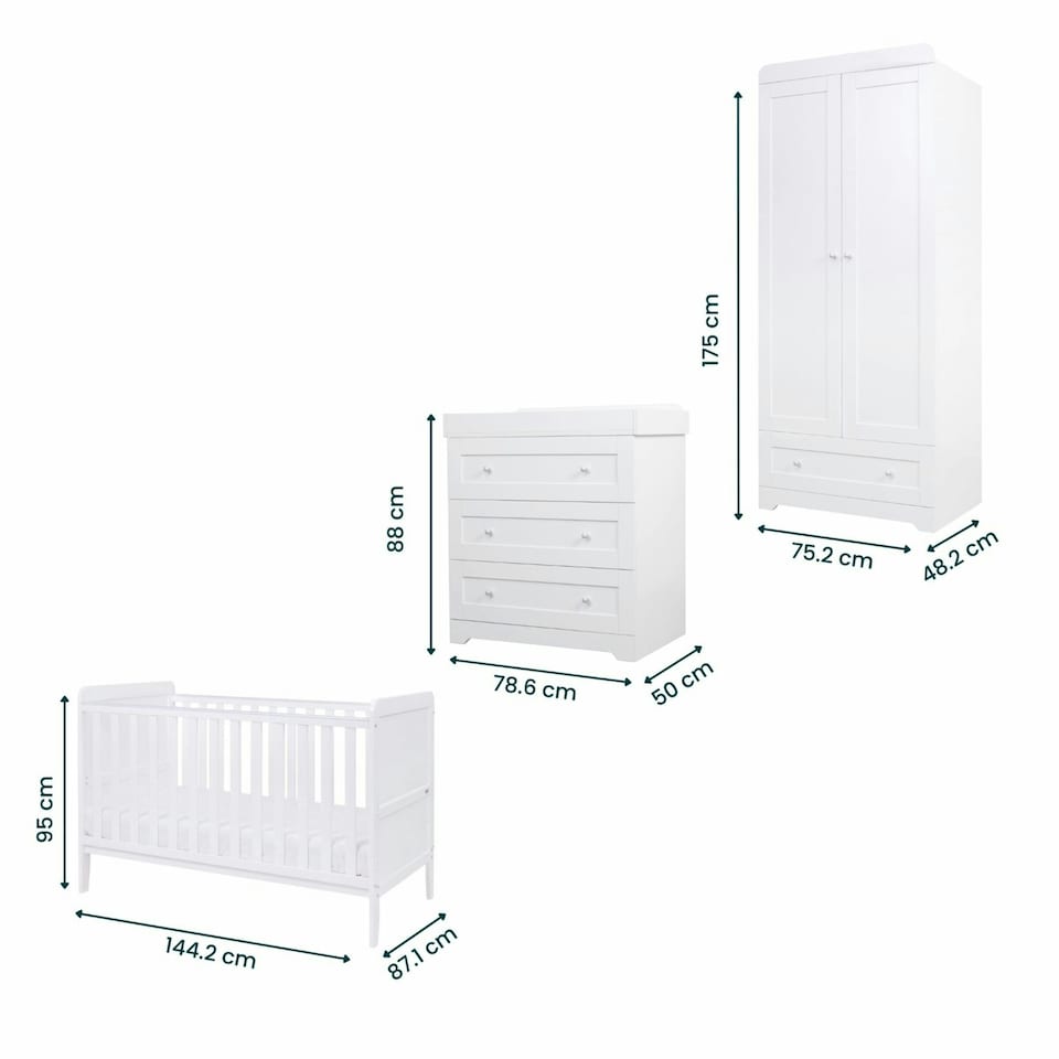 image 1 of Tutti Bambini Rio 3pc Room Set - White