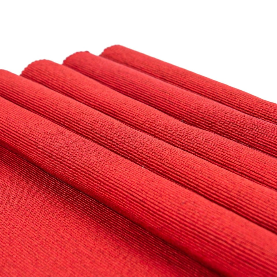 image 1 of Nicola Spring Cotton Fabric Placemats - Red - Pack of 6 Red