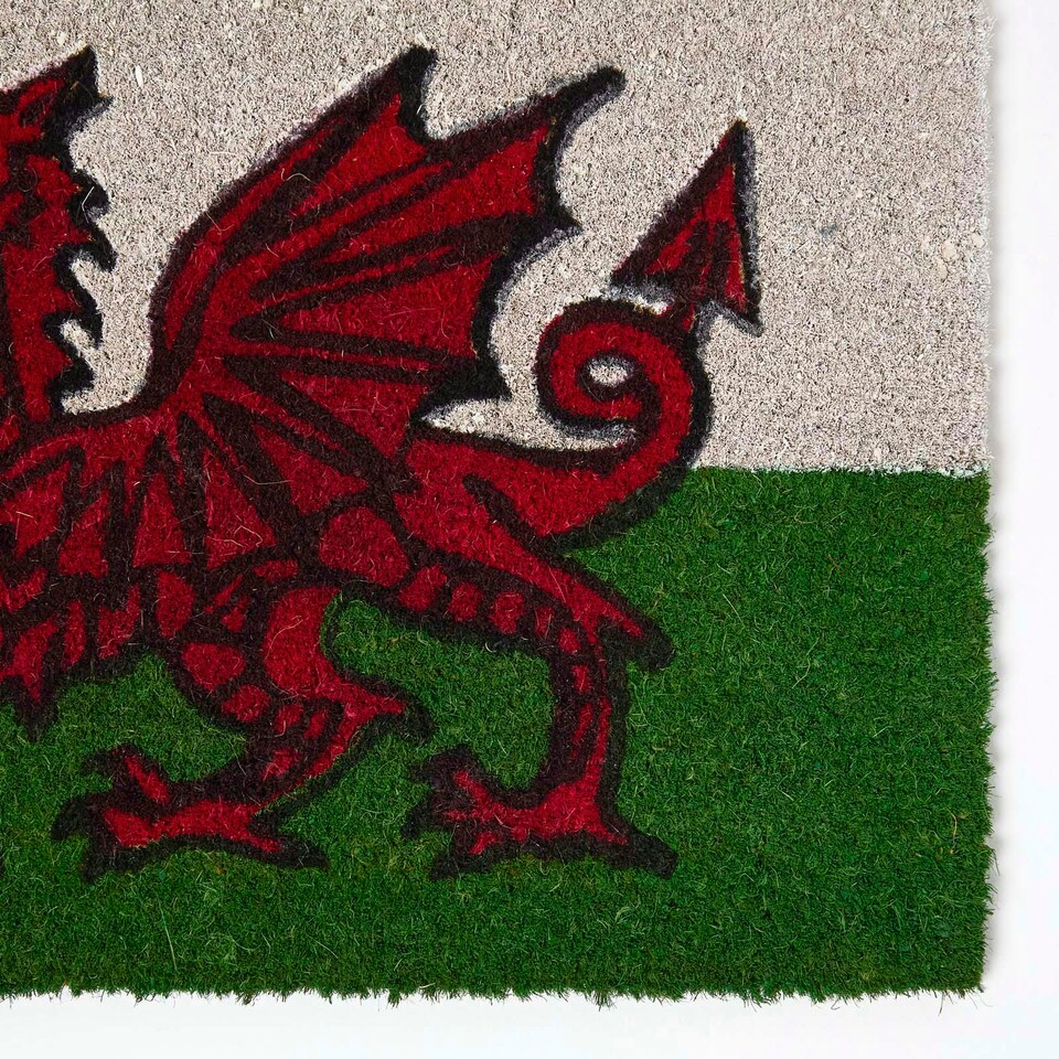 image 1 of Homescapes Coir Doormat Welsh Dragon Flag - 40 x 60 cm