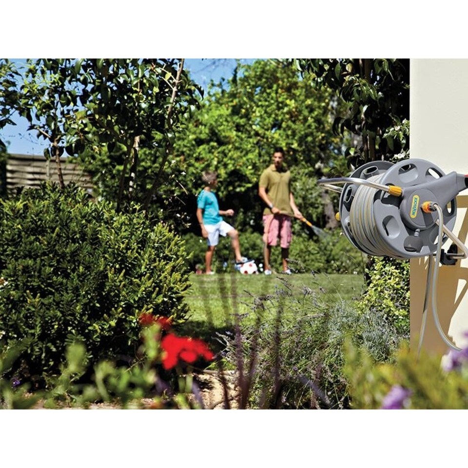 image 1 of Hozelock 2475 60m Wall Mountable Hose Reel Only - Multi Colour - One Size Multi