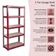 image 4 of Home Vida 5 Tier Garage Shelf Heavy Duty Boltless Shelving Storage Unit, Red