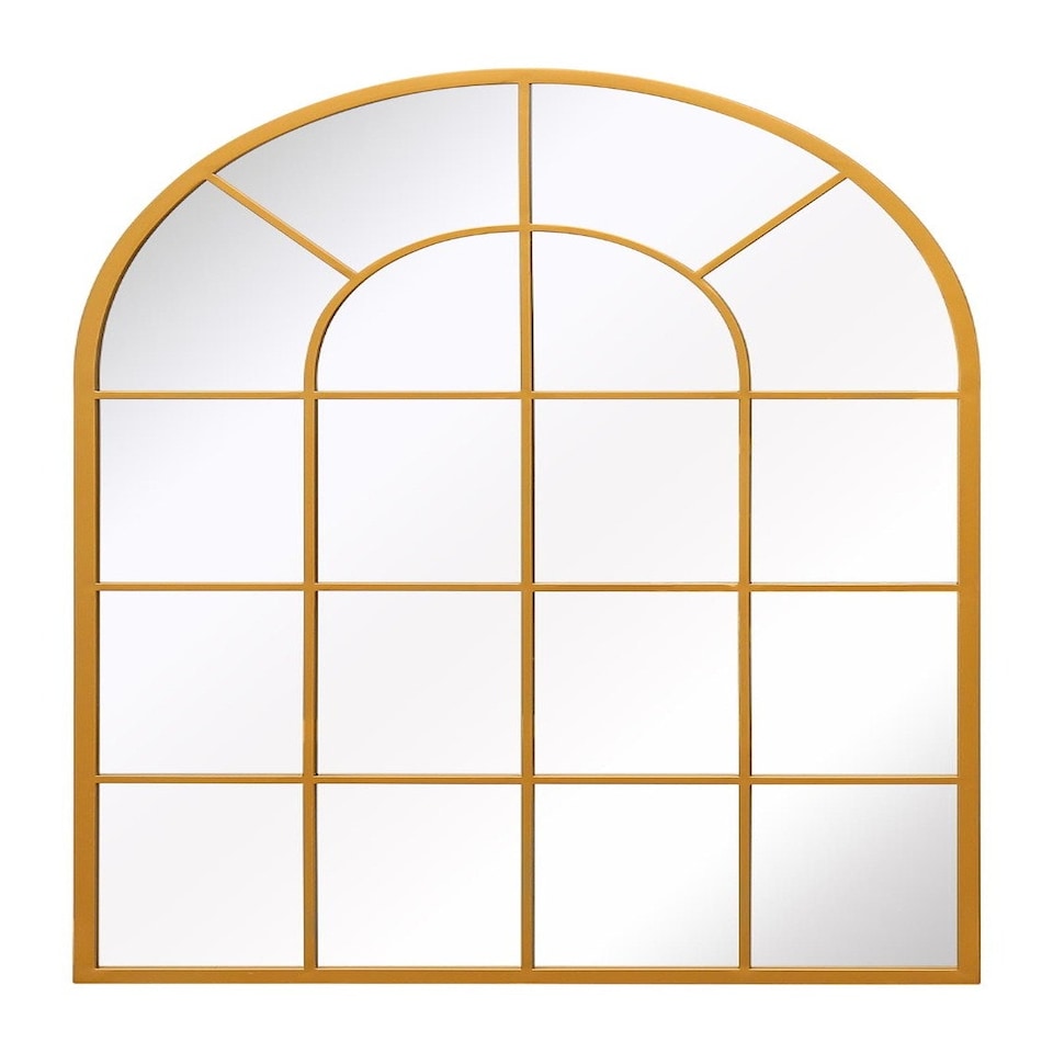 image 1 of The Arcus - Gold Framed Arched Window Leaner/Wall Mirror 47" X 31" (120x80CM) Suitable for Inside and Outside! Gold