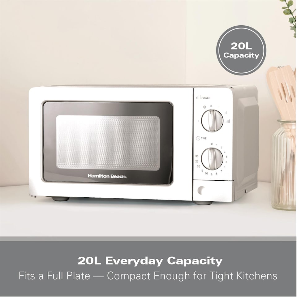 image 1 of Hamilton Beach 20L Standard White Microwave