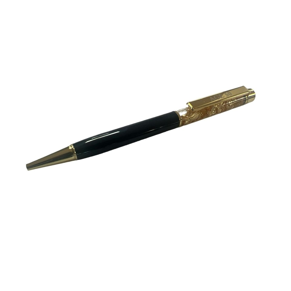 image 1 of Age 50 Captioned Gold Leaf Ballpoint Gift Pen