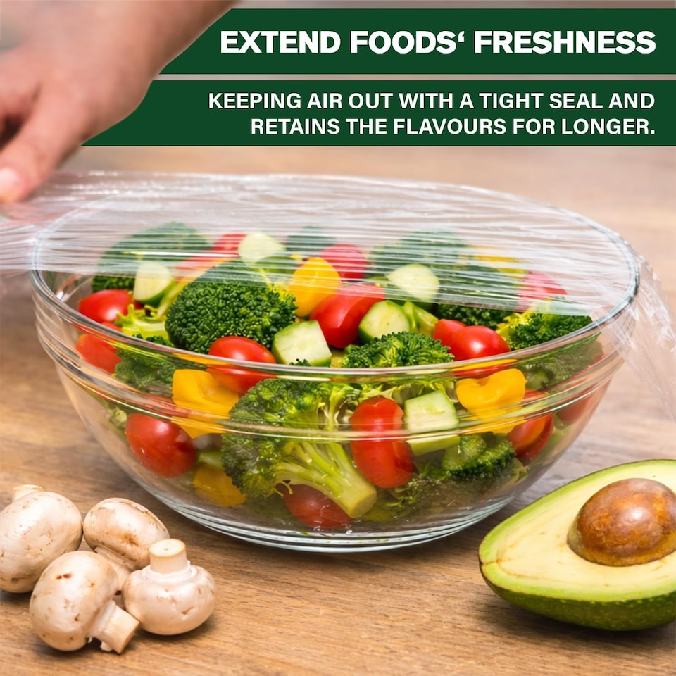 image 1 of ECONX 1 Roll Catering Cling Film Wrap 450mm x 300m Premium Kitchen Food Wrapping Roll