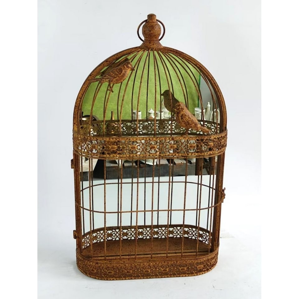 image 1 of Garden Mirror Cage - Metal - L10 x W34 x H60 cm - Rusty