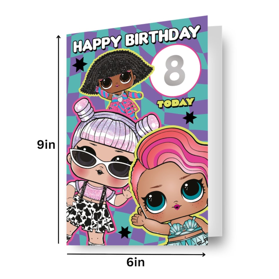 image 1 of LOL Surprise Age Sticker Birthday Card