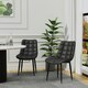 image 6 of Set of 4 Nova Modern Faux Leather Dining Chair Padded Seat Metal Legs Kitchen (Black)