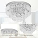 image 3 of HOMCOM Crystal Chandelier Flush Mount Ceilings Lighting Fixture for Living Room