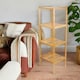 image 6 of 4 Tier Adjustable Wooden Standing Shelving Rack Unit Natural Brown Brown | One Size