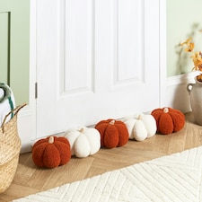 OHS Pumpkin Halloween Autumn Fall Decor Draft Door Guard Stop Soft Plump Plush Draught Excluder