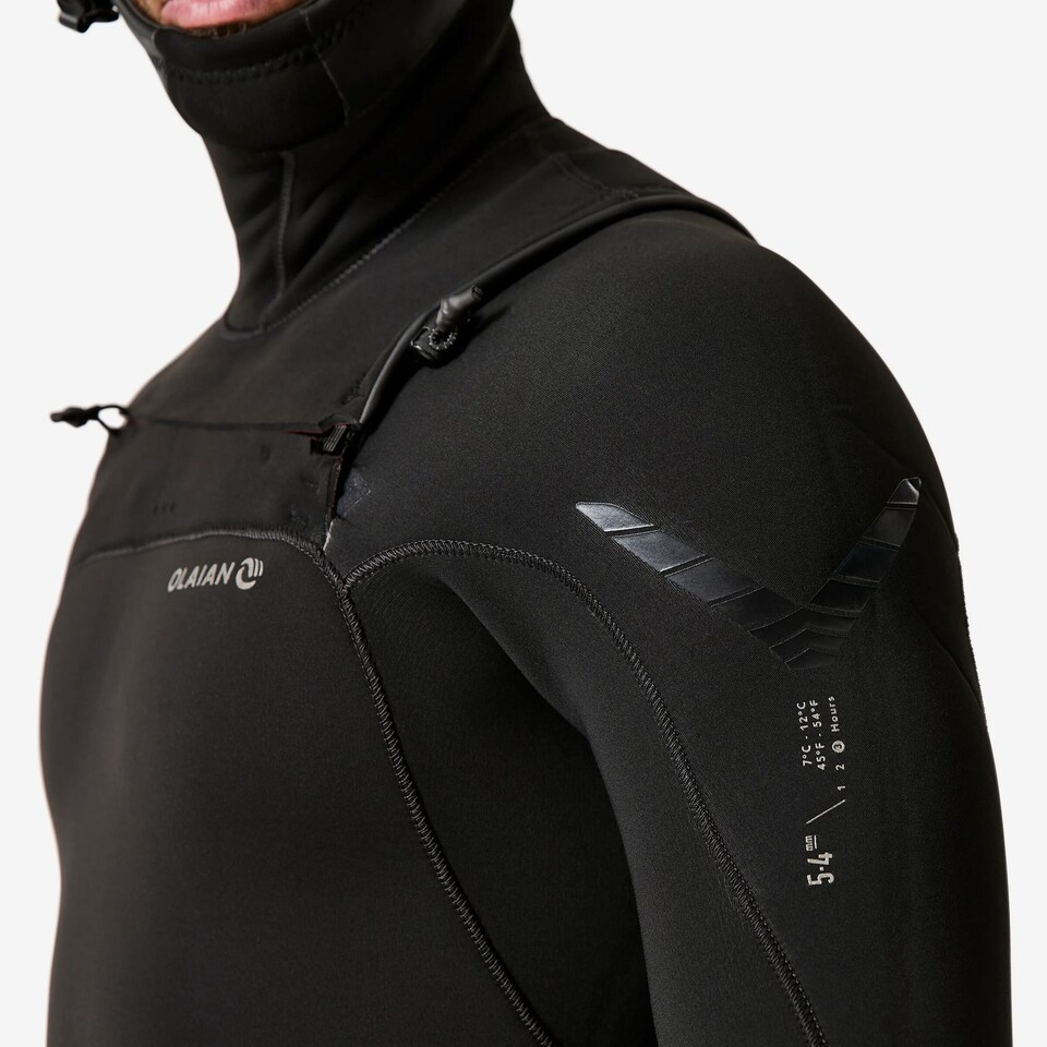 image 1 of Decathlon Men’s Surfing 5/4 mm Neoprene Wetsuit with Hood 900